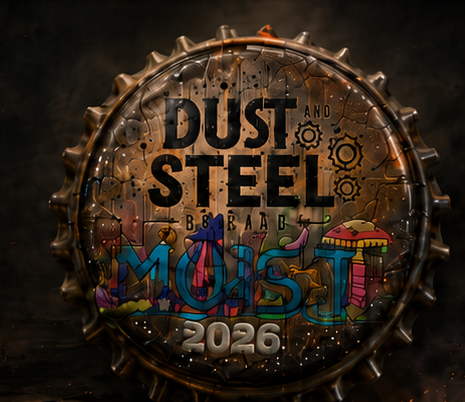 Dust and Steel bottle cap badge